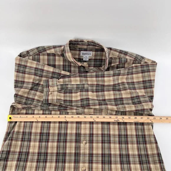 Y2K Vintage 05 Carhartt Men's Plaid Long Sleeve Button Down Shirt M S130PTN - Picture 10 of 12